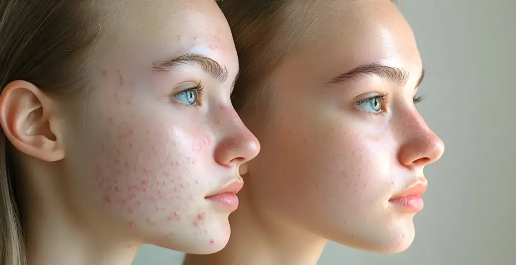 Collagen production: acne before and after